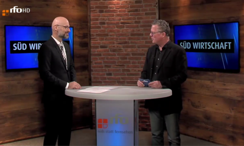 Mario Rosenfelder, consultnetwork beim Wirtschaftsgespräch im Regional Fernsehen Oberbayern